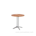 outdoor wood teak round table garden metal chair